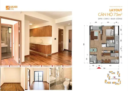 Bán gấp 2pn 2wc chung cư akari gđ1 75m2 i view hồ bơi i giá 4,4tỷ bao thuế phí, sổ hồng sẵn