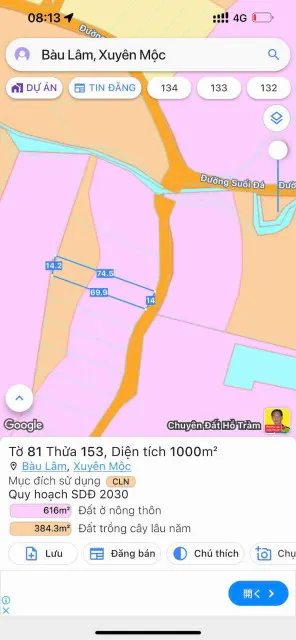 1000m bàu lâm. Qh đất ở . Đường nhựa khu dân cư .ngang 14 giá siêu rẻ