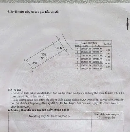 Bán đất 90m² ngang 5.09m giá 2.5 tỷ Xã Nội Bài
