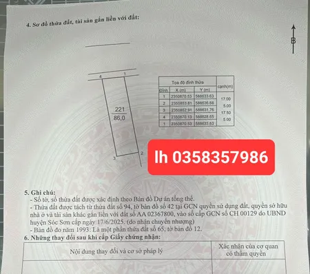 Bán đất 86m² ngang 5m giá 4.62 tỷ Xã Sóc Sơn