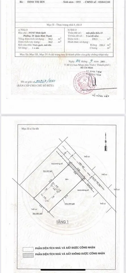 Bán 248m2 đất thổ cư hẻm xe hơi 5m gần mặt tiền đường và sông sài gòn