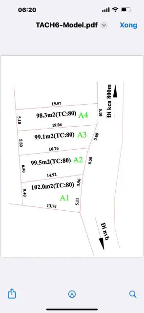 Bán đất 98m² ngang 5.1m giá 850 triệu Xã Bình Tuyền