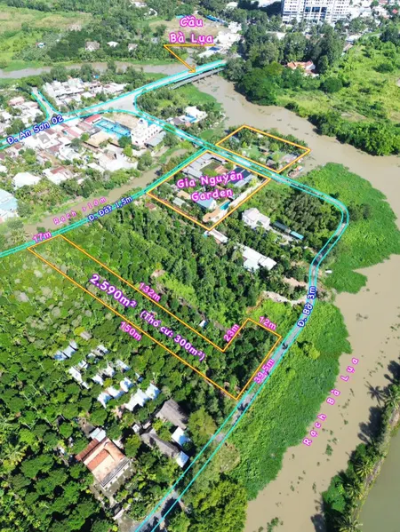 Đất vườn măng cụt 2 mặt tiền view Rạch Bà Lụa - Kế bên nhà hàng Gia Nguyên Garden