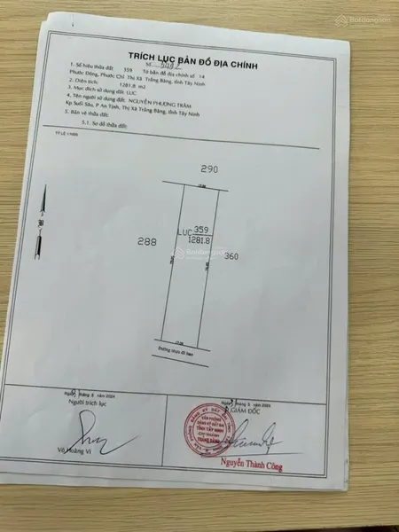 Chính chủ cần bán nhanh 01 miếng đất đường nhựa ngang 17mx76m tổng 1.300.2 mét vuông