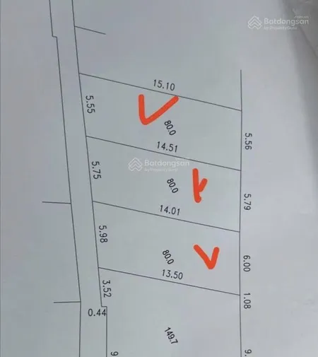 Hàng phân lô f0 tại thôn 3 vạn phúc, thanh trì, hà nội, 4,55 tỷ / 80m2, ô tô vào đất