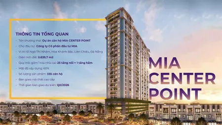 Duy nhất căn hộ mia centerpont thuộc trung tâm liên chiểu có mức giá chỉ từ 2 tỷ 612 2pn 64m2