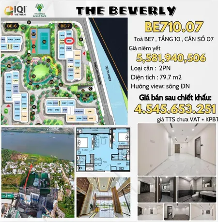 Căn hộ the beverly 2pn phân khu cao cấp tại vinhomes grand park, giá chỉ 4,8 tỷ