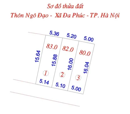 Bán đất 80m² ngang 5.36m giá 900 triệu Xã Đa Phúc