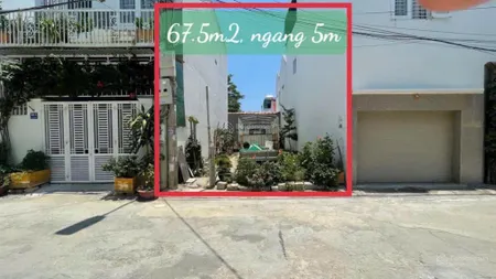 Bán đất (67.5m2, ngang 5m) hẻm 7m nguyễn bặc đông mương hòn xện cách biển 700m. giá 3.6 tỷ