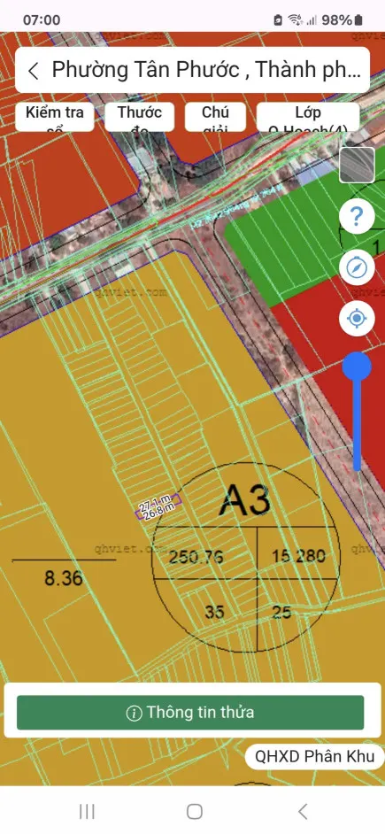 Bán đất 134.8m² ngang 5m giá 1.65 tỷ Phường Tân Phước