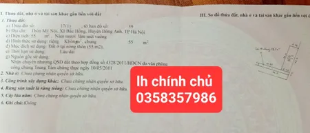 Bán đất 55m² ngang 4.45m giá 4.25 tỷ Xã Phúc Thịnh