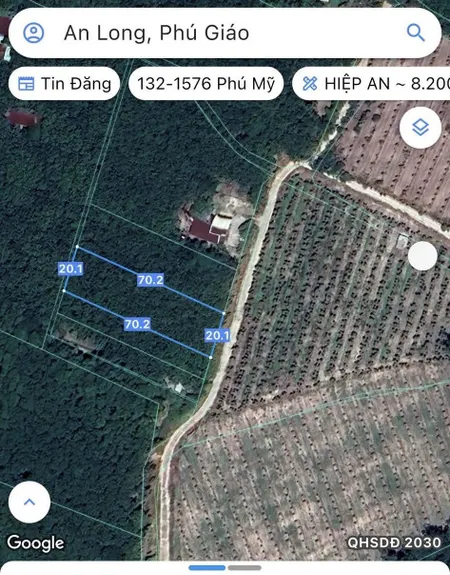 Bán đất 1392.6m² ngang 20m giá 2.2 tỷ Xã An Long 0815422197