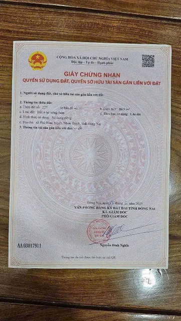 Bán đất 86.9m² ngang 6m giá 1.55 tỷ Xã Đại Phước