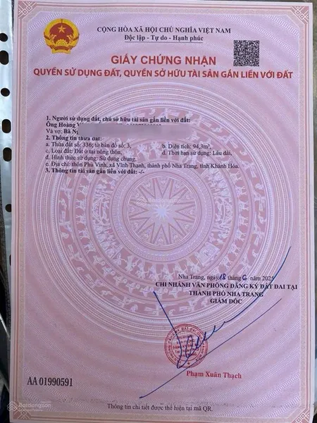 Bán đất 2 mặt tiền phường tây nha trang