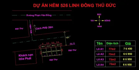 Bán đất 73.6m² ngang 5.5m giá 6.95 tỷ Phường Thủ Đức