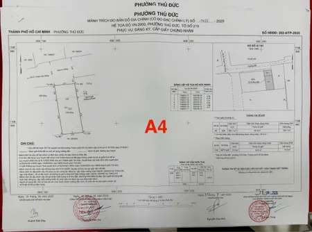 Bán đất 73.7m² ngang 5.5m giá 6.95 tỷ Phường Thủ Đức