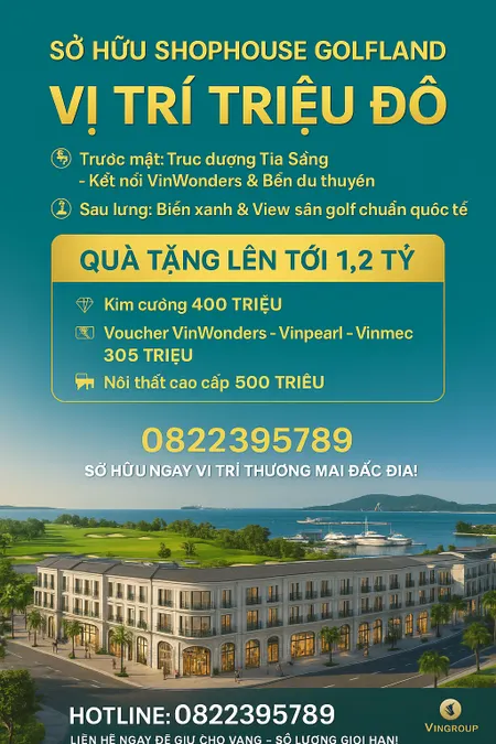 Bán Shophouse Golfland – vị trí triệu đô, sở hữu chỉ từ 3 tỷ!