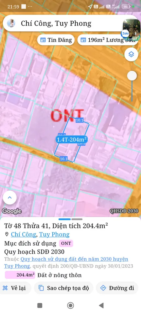 Bán đất 204m² giá 1.4 tỷ Xã Phan Rí Cửa