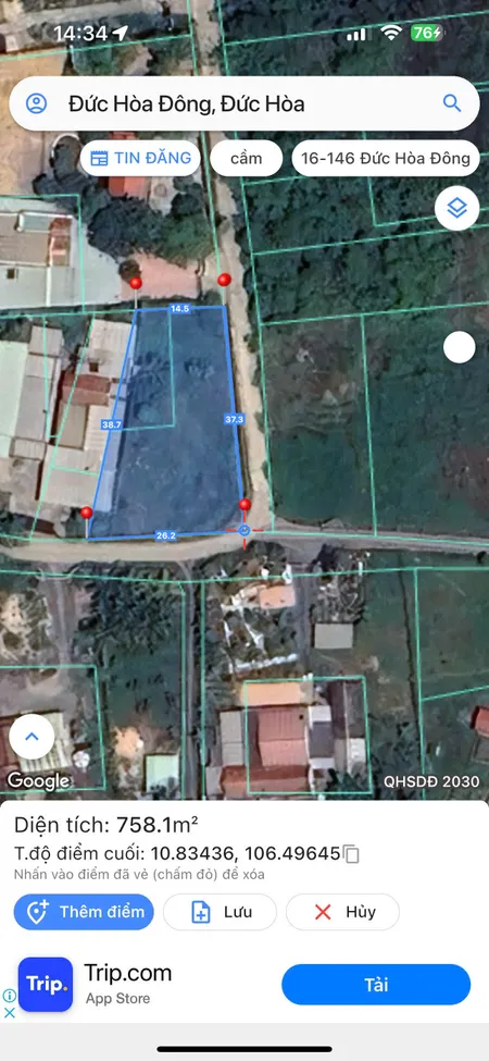 Bán đất 598.8m² ngang 25m giá 3.5 tỷ Xã Mỹ Hạnh