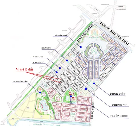 Bán đất LK3 hướng Tây Nam, đối diện trường học - KĐT Núi Long