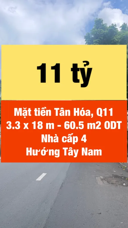 Mặt tiền kinh doanh Tân Hóa