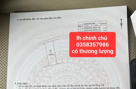 Bán đất 100m² ngang 5.82m giá 1.8 tỷ Xã Trung Giã