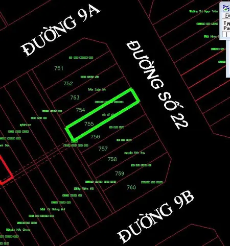 Bán đất đường 22- KDC 5A 100.9m² ngang 4.4m giá 1.39 tỷ Phường Phú Lợi