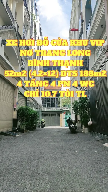 NHÀ ĐẸP 5 TẦNG KHU VIP NƠ TRANG LONG - XE HƠI ĐỖ CỬA - GIÁ SIÊU TỐT