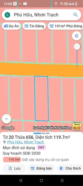 Bán đất 120m² ngang 6m giá 1.86 tỷ Xã Đại Phước