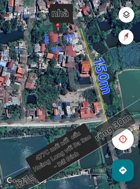 Bán nhà cấp 4 sổ đỏ 165m²