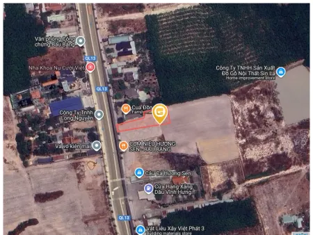Bán đất 9000m² ngang 29.2m giá 36 tỷ Xã Bàu Bàng
