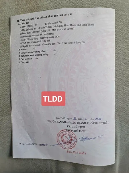 Bán đất 100m² ngang 5m giá 1.25 tỷ Phường Tiến Thành
