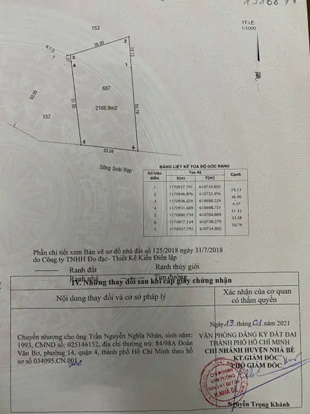 Bán đất 2166m² ngang 34m giá 1.5 tỷ Xã Hiệp Phước