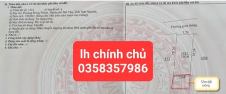 Bán đất 150m² ngang 7.7m giá 1.2 tỷ Phường Trung Thành