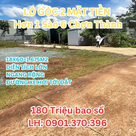 Đất 1.675m² Xây Trọ, Làm Vườn, 180 Triệu/Sổ Riêng, KCN Chơn Thành
