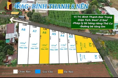 Chính chủ cần bán 157m² sẵn thổ cư sổ riêng giá chỉ 790 triệu tại bình thạnh đức trọng gần sân bay