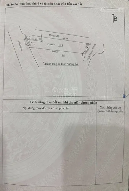 Bán lô đất chính chủ, 3 mặt tiền, mặt tiền ql51, cách sân bay lt 15p