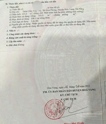 Đất đẹp cẩm toại tây hòa phong, 103m2 đất ở ngang 6,6m nở hậu vuông vắn.