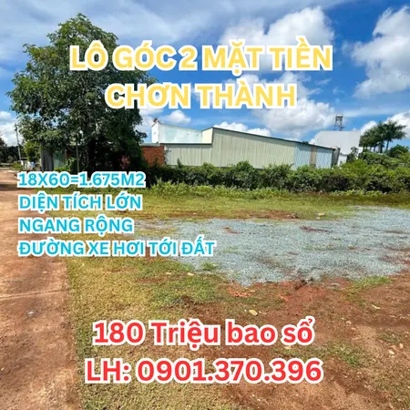 Đất 1.675m² Thổ Cư, Đầu Tư Sinh Lời, 180tr, Ngay KCN Chơn Thành