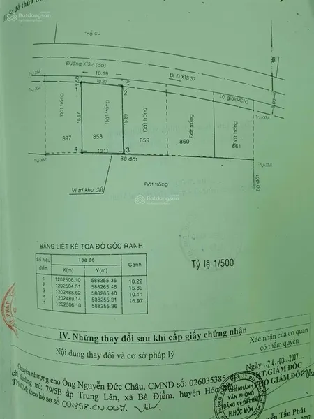 Bán đất có sẳn kho xts hm tdt 10*17m
