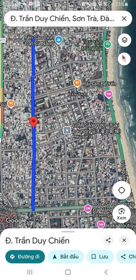 Bán gấp lô đất mặt tiền đường 10m5 trần duy chiến gần vương thừa vũ, phường mân thái, sơn trà