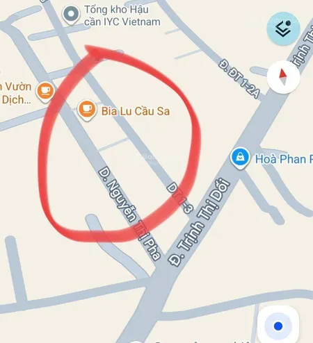 Đất trống đông thạnh 122m2 nở hậu mặt tiền xe hơi né 5 tỷ