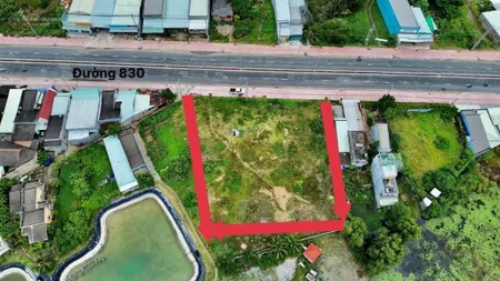 Bán đất mặt tiền dt830 3.200m full thổ cư gần cảng quốc tế long an giá đầu tư 18tr/m!