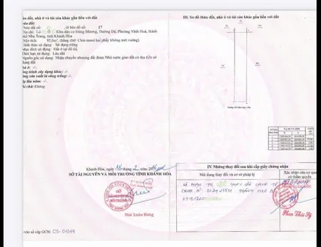 Bán đất mặt tiền đường vũ hữu, phường bắc nha trang (gần biển)