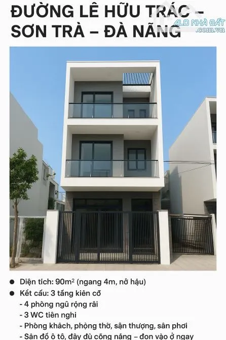 BÁN NHÀ ĐƯỜNG LÊ HỮU TRÁC- SÁT BIỂN MỸ KHÊ- GẦN 100M2- GIÁ 8.4TỶ- SƠN TRÀ- ĐÀ NẴNG.