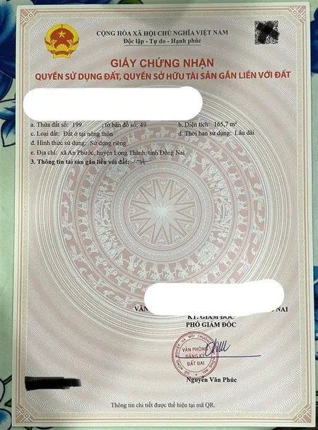 Đất nền góc 2 mặt tiền,shr full thổ cư an phước, long thành, đồng nai 3,679 tỷ, 165.7m2