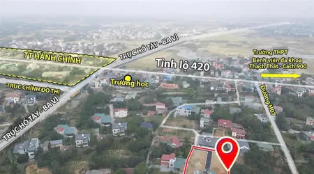 2,7tỷ, mặt tiền 5,5m sẵn sổ đỏ hàng f0. bán lô đất vuông vắn tại trung tâm xã bình yên, ngay chỗ uỷ