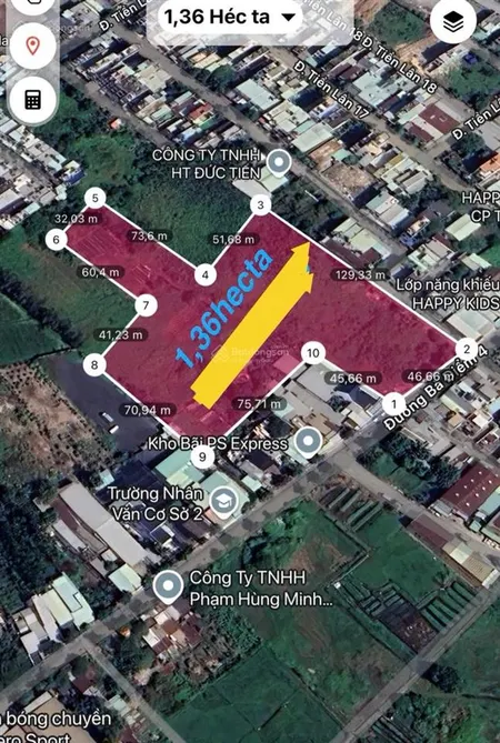 Bán 13,365m (1,3hecta) giá 8,6tr/1m mặt tiền bà điểm 4 hóc môn