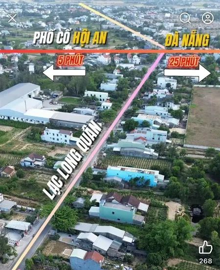 Bán đất vàng mt đt 607b, điện nam đông 300m² đất ở 100% sát hội an, trục đường lớn sắp mở rộng
