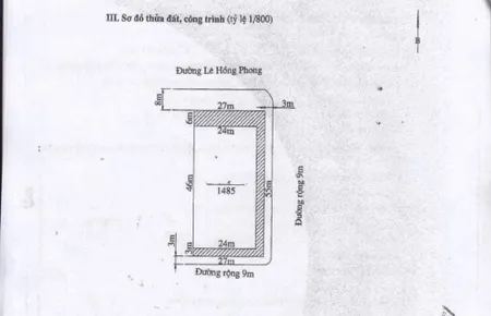 Bán lô góc 3 mặt tiền 1485m2 cực đẹp mặt đường lê hồng phong, hải phòng vị trí vàng hiếm có